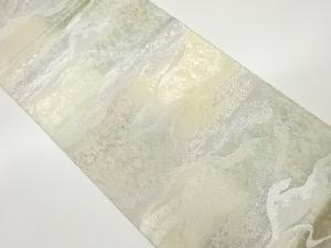 リサイクル　抽象霞模様織出し袋帯